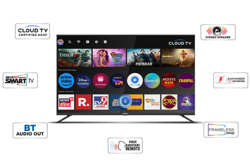 Intex 50" 4K Ultra HD Smart Android 9.0 LED TV | LED-5016 UBTR (1m 25cm)